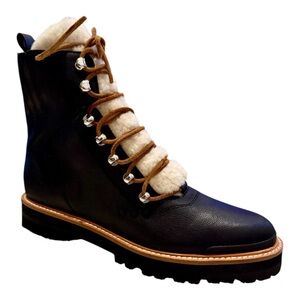 Marc Fisher Leather Shearling Lace-Up Boots – Size 10 New, No Box.